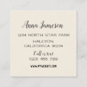 Hummingbirds Wath Square Business Card Quadratische Visitenkarte (Rückseite)