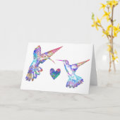 Hummingbirds Wedding Card Karte (Gelbe Blume)