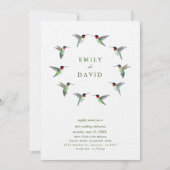 Hummingbirds Wedding Invitation Einladung (Vorderseite)