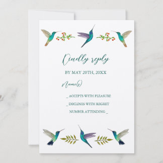 Hummingbirds Wedding RSVP Invitation Einladung