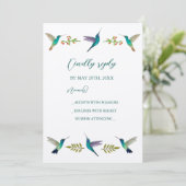 Hummingbirds Wedding RSVP Invitation Einladung (Stehend Vorderseite)