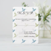 Hummingbirds Wedding RSVP Karte (Stehend Vorderseite)