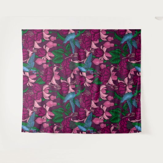 Hummingger Garten Wandteppich (Vorderseite (Horizontal))