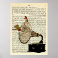 Hummingvögel am Gramophon, Vintag Niedlich