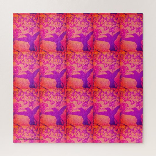 Hummingvögel auf dem Lavendel Pillow Puzzle (Vertikal)