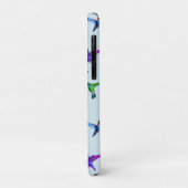 Hummingvögel auf Light Turquoise Blue & Monogram Case-Mate iPhone Hülle (Hinten/Links)