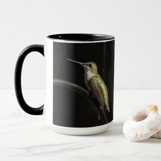 Hummingvögel auf schwarz tasse (Mit Donut)