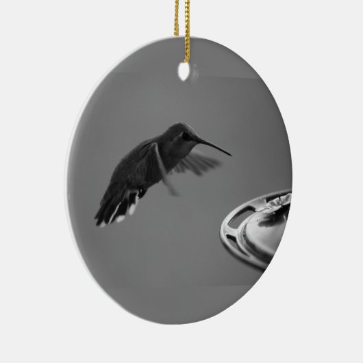 Hummingvogel bei Feeder Black und White 1 oder 3 Keramik Ornament (Rechts)