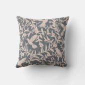 Hummingvögel blättrig Vintag grau Kissen (Rückseite)