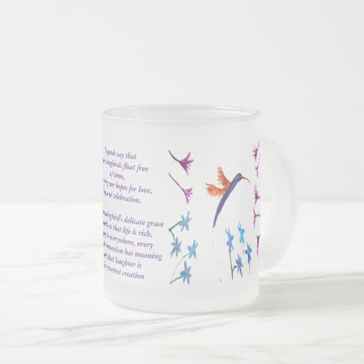 Hummingvogel-Blume Mattglastasse (VorderseiteRechts)