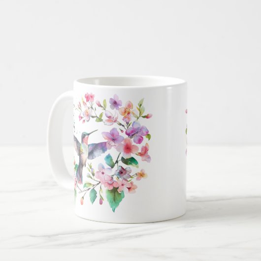 Hummingvögel Blumenkraut Kaffeetasse (Vorderseite Links)