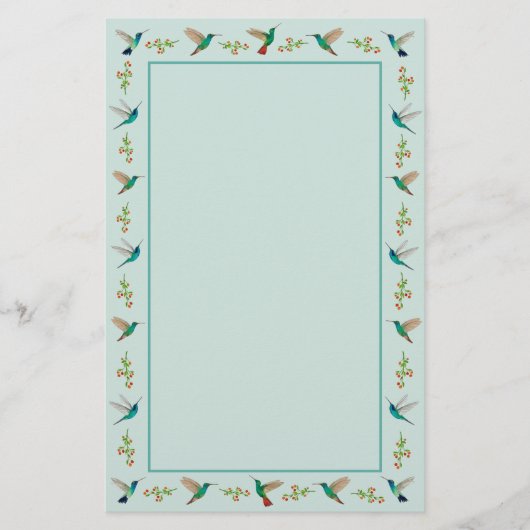 Hummingvogel Briefpapier (Vorderseite)