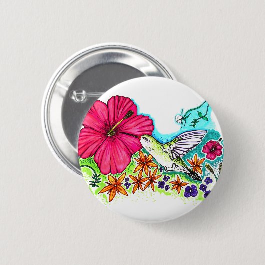 Hummingvogel Button (Vorne & Hinten)