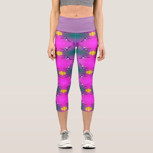 Hummingvogel Capri Leggings (Vorderseite)
