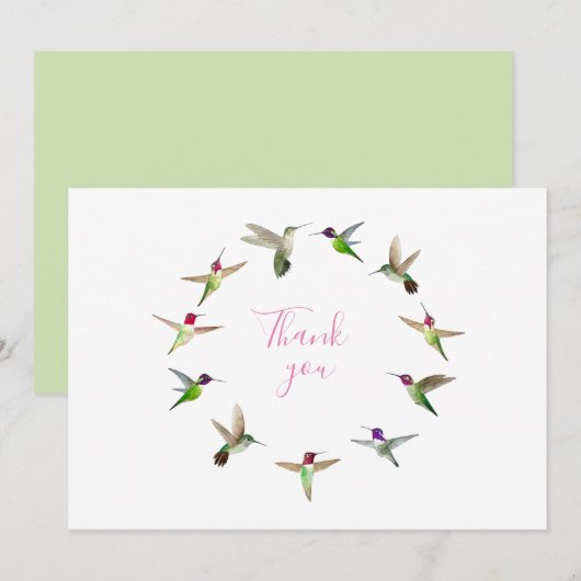 Hummingvogel Dankeskarte (Vorne/Hinten)