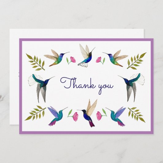 Hummingvögel Dankeskarte (Vorne/Hinten)