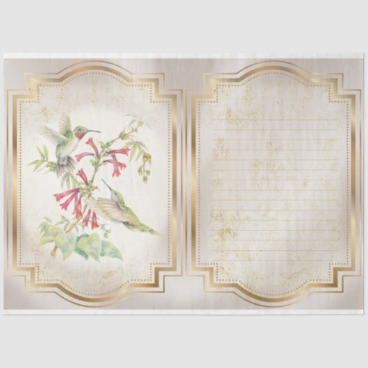 Hummingvögel - Design 3 Seidenpapier (Vorderseite)