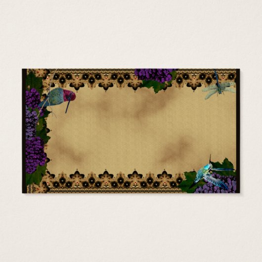 Hummingvögel, Dragonfly und Trauben Viktorianisch (Rückseite)