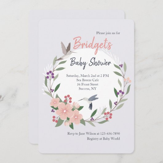 Hummingvögel Einladung (Vorne/Hinten)