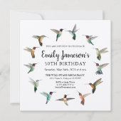 Hummingvögel Einladung zum Geburtstag (Vorderseite)