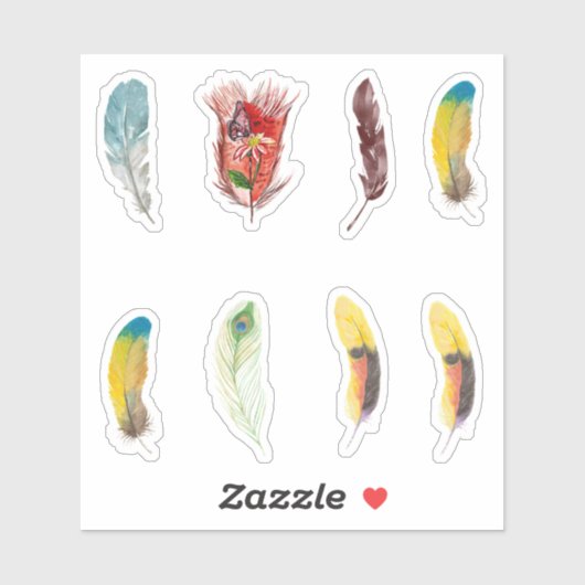 Hummingvögel federn farbenfrohe Niedliche Scrapboo Aufkleber (Blatt)