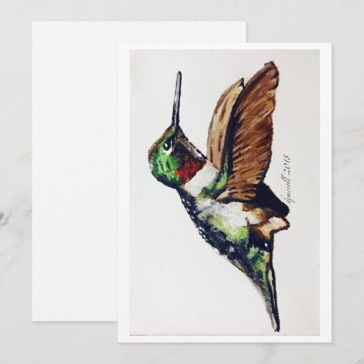 Hummingvogel Feiertagskarte (Vorne/Hinten)