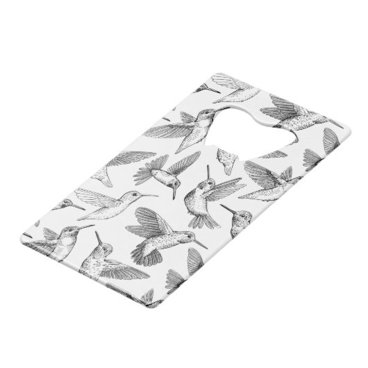 Hummingvögel Geldbeutel Flaschenöffner (Vorderseite Schrägansicht)