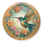 Hummingvogel Gerahmt und im Flug Keramikknauf (Vorderseite)