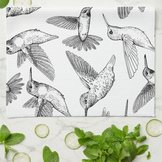 Hummingvögel Geschirrtuch (Gefaltet)