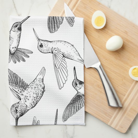 Hummingvögel Geschirrtuch (Viertel Falte)