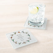 Hummingvogel Glasuntersetzer (Schrägansicht)