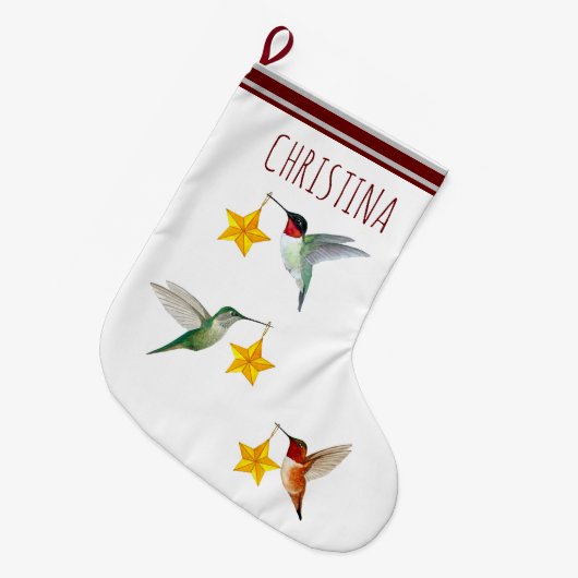 Hummingvögel Großer Weihnachtsstrumpf (Vorderansicht (hängend))
