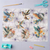Hummingvögel im Flug mit floralem Hintergrund Seidenpapier (Basteln)