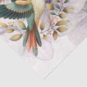 Hummingvögel im Flug mit floralem Hintergrund Seidenpapier (Ausschnitt)