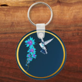 Hummingvogel in blauem Schlüsselanhänger (Vorderseite)