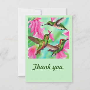 Hummingvögel in Blume Wasserfarbenfreude Dankeskarte