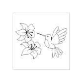 Hummingvogel in der Nähe von Blume Gummistempel (Prägung)