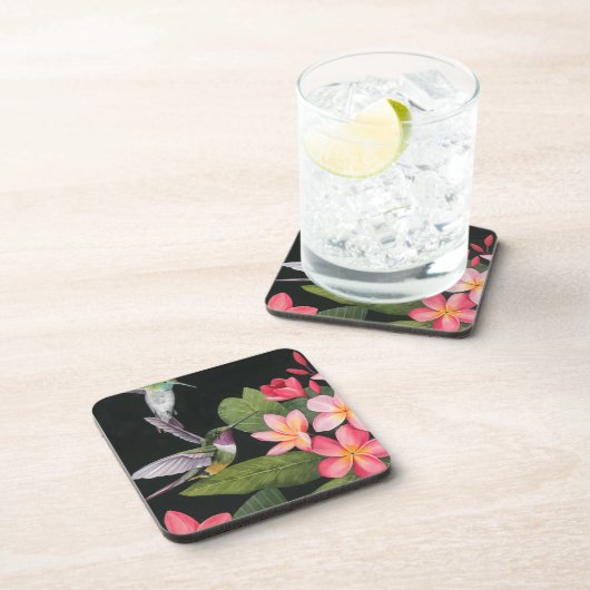 Hummingvögel in der Plumeria Getränkeuntersetzer (Rechte Seite)