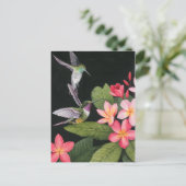 Hummingvögel in der Plumeria Postkarte (Stehend Vorderseite)
