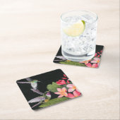 Hummingvögel in der Plumeria Rechteckiger Pappuntersetzer (Vor Ort)