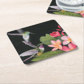 Hummingvögel in der Plumeria Rechteckiger Pappuntersetzer (angewinkelt)