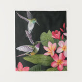 Hummingvögel in der Plumeria Wandteppich (Vorderseite)