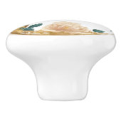 Hummingvogel in einem Circle Floral Frame Keramikknauf (Seitenansicht)