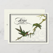 Hummingvögel in Wirbel - Hochzeit Postkarte UAWG (Vorne/Hinten)