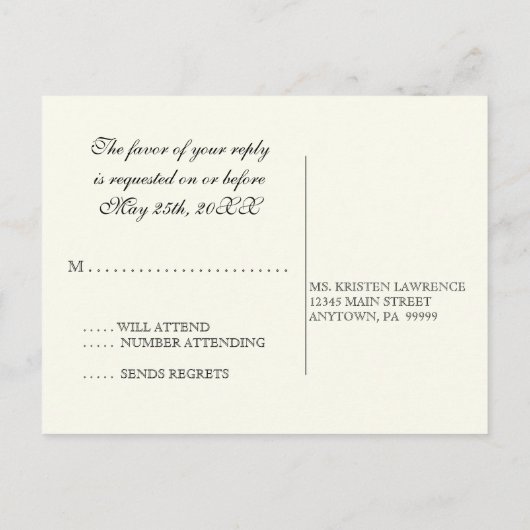 Hummingvögel in Wirbel - Hochzeit Postkarte UAWG (Rückseite)