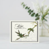 Hummingvögel in Wirbel - Hochzeit Postkarte UAWG (Stehend Vorderseite)