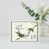 Hummingvögel in Wirbel - Tabelle Platzkarte Nummer Postkarte (Stehend Vorderseite)