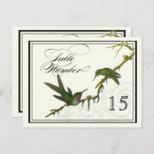 Hummingvögel in Wirbel - Tabelle Platzkarte Nummer Postkarte (Vorne/Hinten)