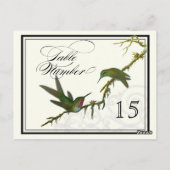 Hummingvögel in Wirbel - Tabelle Platzkarte Nummer Postkarte (Rückseite)