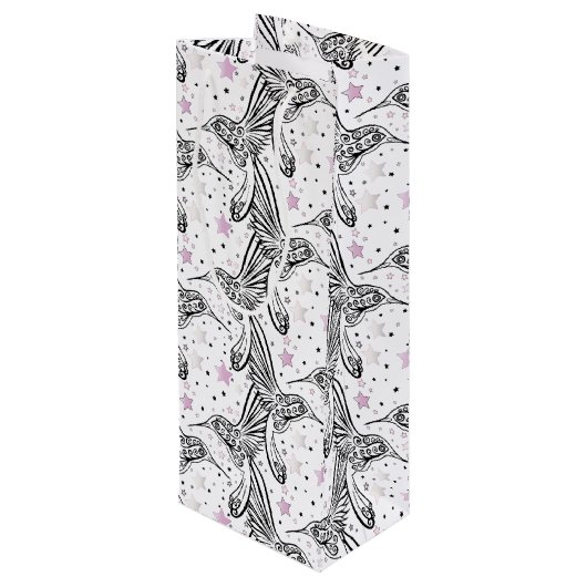 Hummingvögel IV Geschenktüte Für Weinflaschen (Rückseite Schrägansicht)